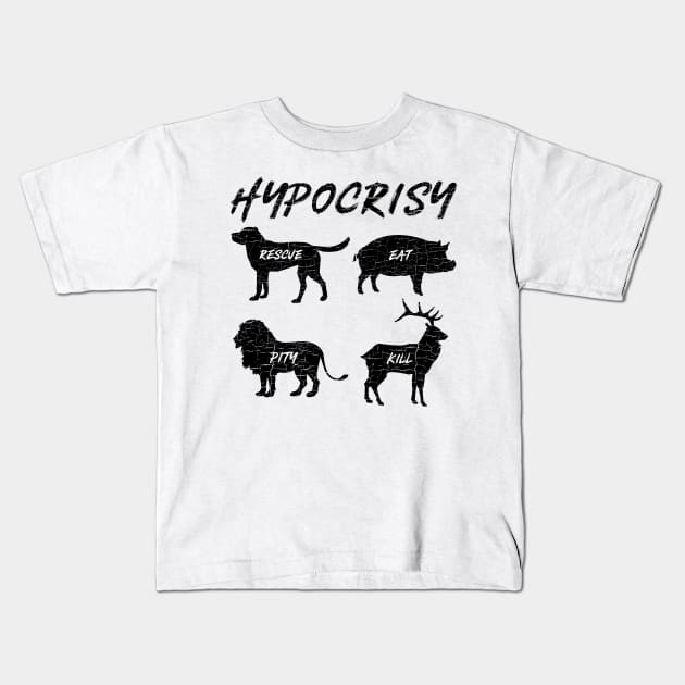 'Hypocrisy' Funny Vegan Vegetarian Kids T-Shirt by ourwackyhome